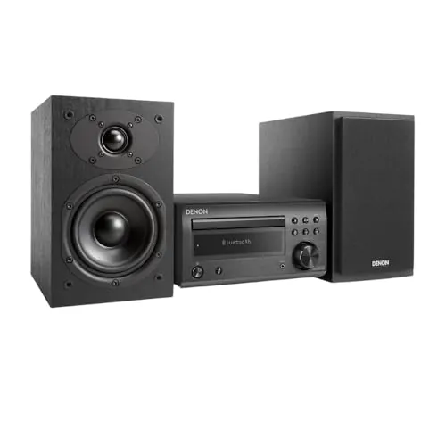 DENON, Sistema Compacto de Alta fidelidad Denon D-M 41 Dab con 2X 30W de Potencia de Salida, Negro.