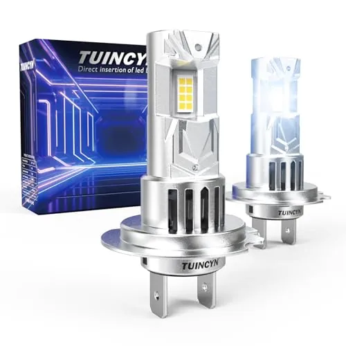 TUINCYN Bombilla H7 LED Canbus, 30000LM 600% Brillo 6000K Blanco, Bombillas LED para Coche Moto Camiones, Anti Error 1:1 Mini Size Recambio para Xenón Halógena, 2 Bombillas