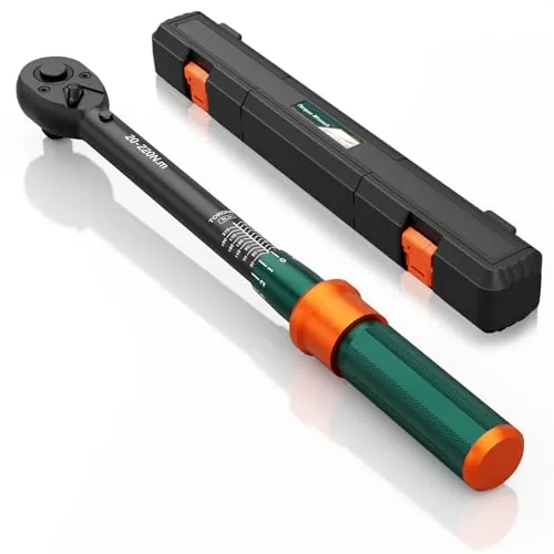 NADOKHI Llave Dinamometrica 1/2", 20-220Nm, 72 Dientes Cabezal Reversible Llave Dinamometrica Coche, Precisión ±3%, para Reparación y Mantenimiento de Moto, Coche y Camión