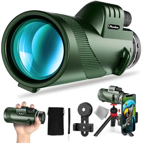 Pankoo Monoculares HD para Adultos Pankoo Potente Bak4 Monocular de Caza para observación de Aves, Estrellas, Juegos Deportivos, Regalos para Adultos con diseño Resistente al Agua y a los Golpes