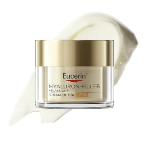Eucerin Hyaluron-Filler +Elasticity Crema de Día FPS 30, 50 ml | Ayuda a la producción de colágeno, mejora la elasticidad, reduce las manchas, rellena las arrugas y protege con FPS 30