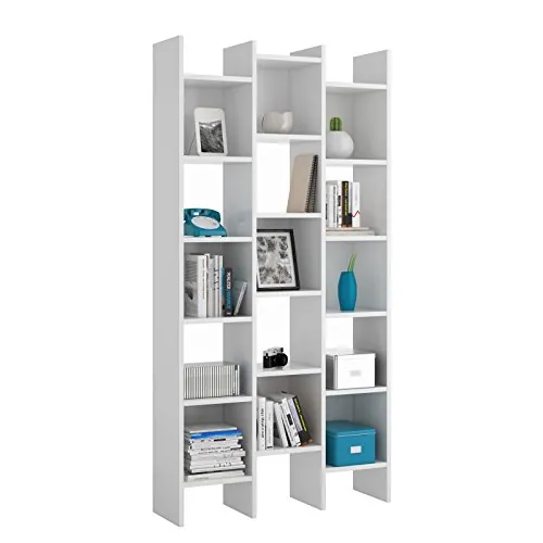 Habitdesign Estantería Librería, Modelo Italian, Blanco Artik,192x96x25cm | Estanteria Despacho, Comedor o Salon