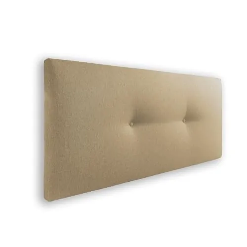 Silcar Home - Cabecero de Cama 105 Tejido Arena Silvi - Tapizado, Estructura Madera, Hilera Botones Estilo Moderno - Fácil Instalación, Acolchado Confort - 105 cm, Tela Arena
