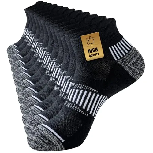Niorasen Calcetines Deportivos Hombre, 6 Pares, Cortos y Acolchados