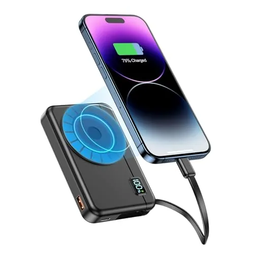 Power Bank Bateria Externa - Compatible con iPhone 17 16 15 14 13 12 Magnético Powerbank Inalambrica 10000mAh Ultra Slim Pequeño Cargador Portatil Magnetic Carga Rapida Inalámbrico Moscsaz