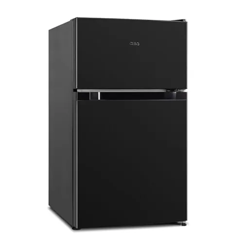 CHiQ Bajo Encimera Frigorífico Combi Bajo Encimera, 86L(65/21), Termostato Ajustable, Bajo Ruido, Para Dormitorio, Cocina, Oscuro