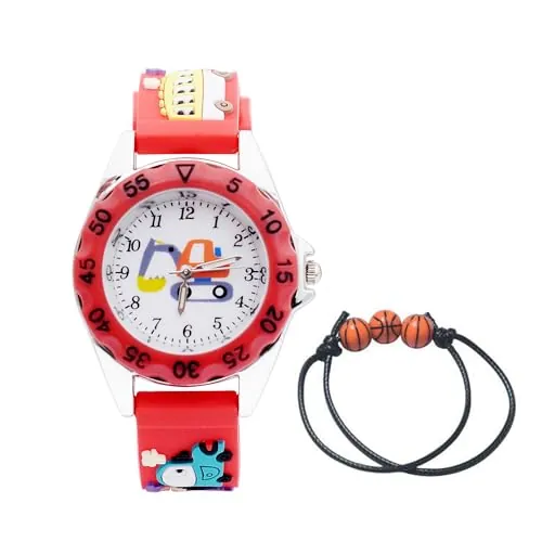 MUXIJIA Relojes de Pulsera para Niño Niña de 3 a 10 años, Analógicos Cuarzo Reloj Cute 3D Cartoon Correa de Silicona Reloj para Niños
