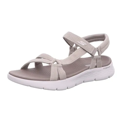 Skechers Sandalias Go Walk Flex SublimeGO WALK FLEX para mujer, Tela gris pardo, 39 EU