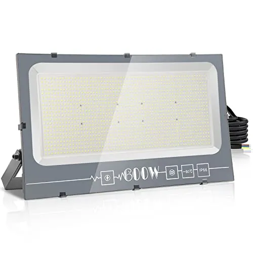 Foco LED FOCO de 600 W, superbrillante, 60000 lm, 6000 K, blanco frío, lámpara IP66, resistente al agua, para interior y exterior, jardín