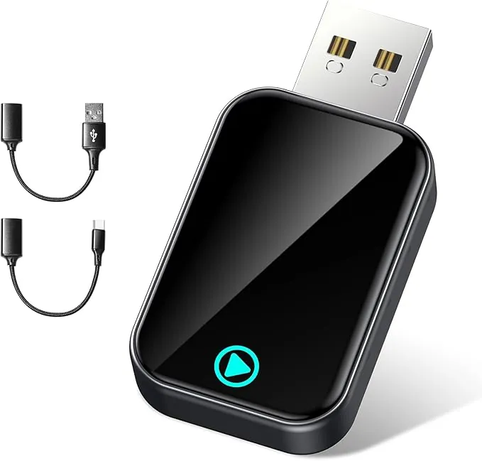 S2 Mini Adaptador Carplay Inalámbrico para iPhone, Convierte Cableado a Inalámbrico, USB A/C Plug and Play, Compatible iOS 10+ y Coches con Car Play Desde 2016 (Negro)