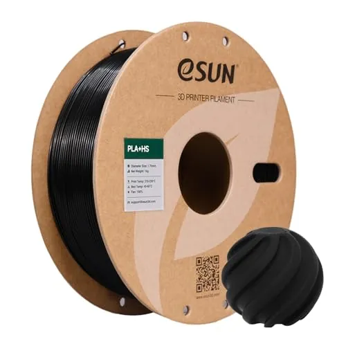 eSUN PLA+ Filamento 1.75mm,PLA+HS Rápido Filamento para Impresora 3D,Negro