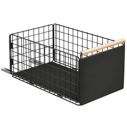 Koolkasa Cajones extraibles para cocina, cajon extraible mueble cocina más profundo con rieles para cajones y manija de madera, Metal cajones extraibles para gabinetes - 40 L x 24 W x 19,5 H CM