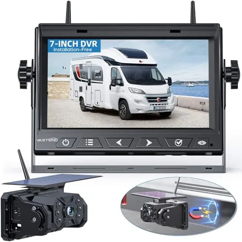 Cámara Trasera Inalámbrica para Coche con Monitor 7" 1080P Solar(VS-7A)
