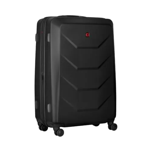 Wenger Prymo Large Maleta de Carcasa rígida con 4 Ruedas, Trolley, Grande, 93 (107) l, Cierre de Seguridad, Mujer Hombre, Viajes, Vacaciones, Negro, 612538