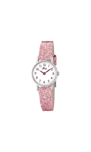 LOTUS Reloj Niña Analógico de Cuero Rosa - Movimiento de Cuarzo - Reloj Infantil - Cristal de Alta Resistencia - Clásico - Special Prices 18409/B
