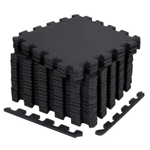 18 Losetas Esterilla Suelo Gimnasio Puzzle Espuma EVA 30x30 cm | Alfombrillas Acolchadas Antideslizantes | Tatami Modular para Yoga, Fitness, Juegos Infantiles, Bebé, Protección y Montaje Fácil