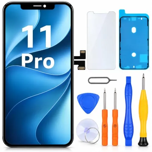 LL TRADER Pantalla para iPhone 11 Pro LCD 5.8" y Kit de Reparación B | Marco de Montaje para Digitalizador Táctil 3D Touch con Pantalla FHD, con Cinta Adhesiva Impermeable y Protector