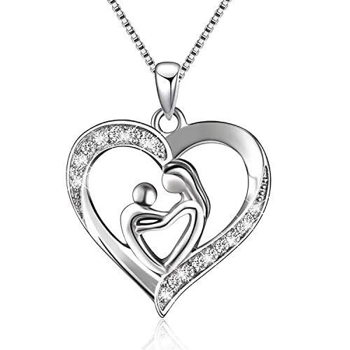LIHELEI Rose Eterna, Collar de la Cadena del Corazón de la Caja de Joyería, Día de la Madre Regalo, Collar de Cumpleaños Regalo para Mujeres