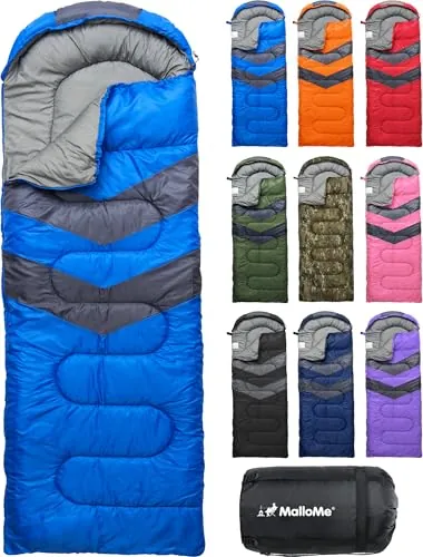 MalloMe Sacos de Dormir para Adultos y niños, 3-4 Estaciones, Saco de Dormir Ultraligero para mochileros, Clima frío y cálido, Ligero, Compacto, para Adultos, niñas y niños, Accesorios de Campamento