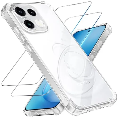 Tentoki Funda para OPPO Reno 16 FS 5G / 16 F 5G, 2 Piezas Cristal Templado