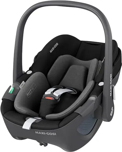 Maxi-Cosi Pebble 360, silla coche bebe i-Size, Silla Coche 360 Recien Nacido con Giro de 360 Grados, 0-15 meses (40-83 cm), ClimaFlow, arnés de apertura y cierre fácil, G-CELL, Essential Black