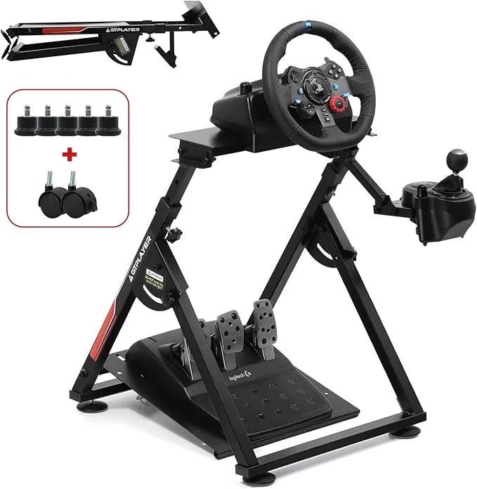 GTPLAYER Soporte de volante para G923 G29 G920 T300RST500RS Volante Gaming Force Feedback y palanca de cambios TH8A V1 - Fanatec Clubsport PS4 - Inclinable