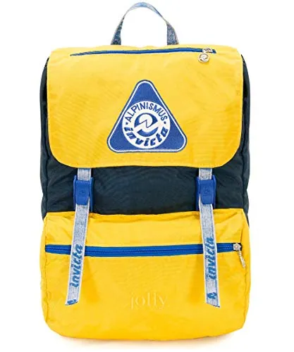 Invicta Mochila JOLLY ALPINISMUS SPECIAL, Amarillo y Azul - Mochila de Negocio, Trabajo, Diario, Viaje, Escolares, para hombres, mujeres, adolescentes - Bolsillo Interior para Portátil – Mochila Viaje