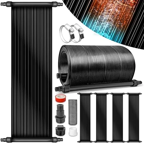 tillvex Calefactor Solar para Piscina 60 x 600 cm | Sistema de Calefacción Ecológico | Manta Térmica de Piscina Set Completo | Panel Solar Calentador de Agua