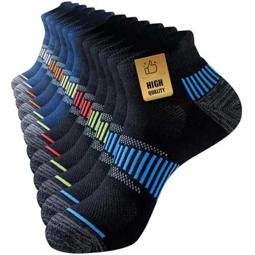 Niorasen Calcetines Deportivos Hombre, 6 Pares, Cortos y Acolchados