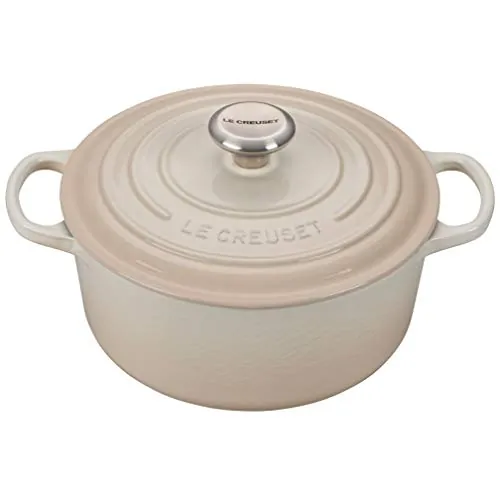 Le Creuset Cocotte redonda de hierro fundido, 24 cm, 4, 2 L, Todas Las Fuentes de Calor incluso inducción, Meringue, 21177247164430