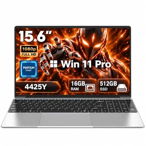CHIFUYOU 15,6 Pulgadas PC Portátil Laptop, 16GB RAM, 512GB SSD, CPU 4425Y