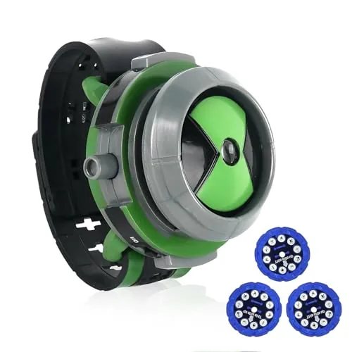 Orizizhic Reloj de proyección compatible con Omnitrix 10 Ben, reloj de proyección Omnitrix ajustable Ben 10 para niños, analógico, para niñas, niños, juguetes Wa-tch, regalos de cumpleaños de Navidad