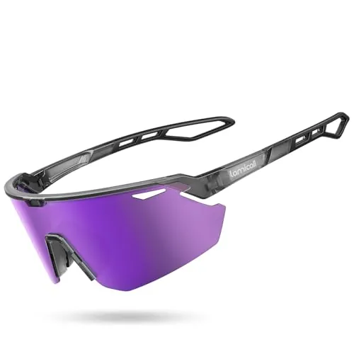 Lamicall Polarizadas Gafas de Sol para Ciclismo - [24g Ultraligero] UV400 Protección, TR90-Marco, Almohadilla Nasal Ajustable, Gafas de Sol Deportivas Mujeres Hombres para Pesca/Running/Senderismo