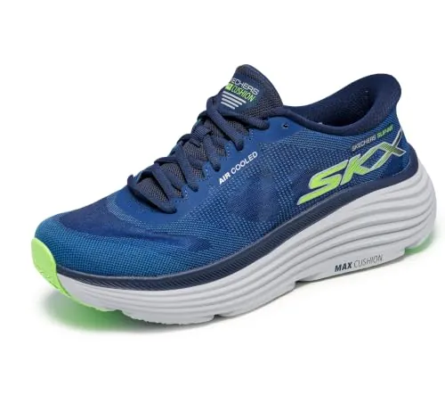 Skechers Hombre Max Cushioning Endeavour Exciton Slip-In ENTRENADOR, Navy Textile, 43.5 EU