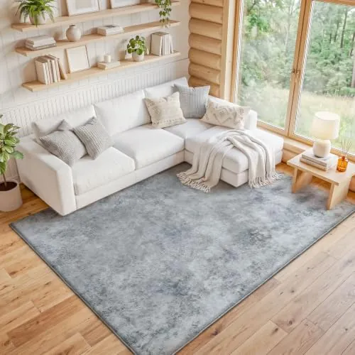 Tinyboy-hbq Alfombras Salon Grande Alfombras de habitacion Moderna 9mm Espesores Pelo Corto Multicolor para Salón,Dormitorio,Felpudo Entrada Casa,Abstracto Gris Blanco/Multi,120x160cm