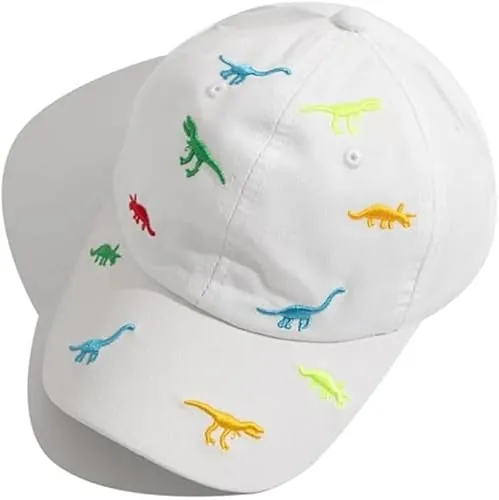 gorra de béisbol para niños y niñas, bordado de dinosaurio, ajustable, deportiva, de algodón, protección UV, para verano y otoño, para 2-6 años