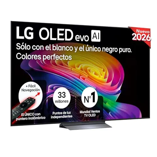 LG OLED77C64LA - Smart TV OLED EVO AI 77" 4K Sin Reflejos 98.9%, 2026