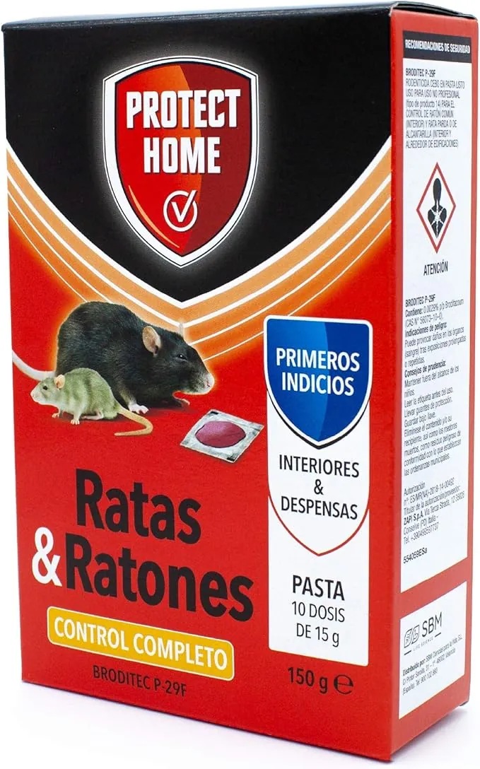 Protect Home atrayente de ratas y ratones, en formato pasta de Alta eficacia y atracción, Zonas interiores y despensas, Ratas y Ratones