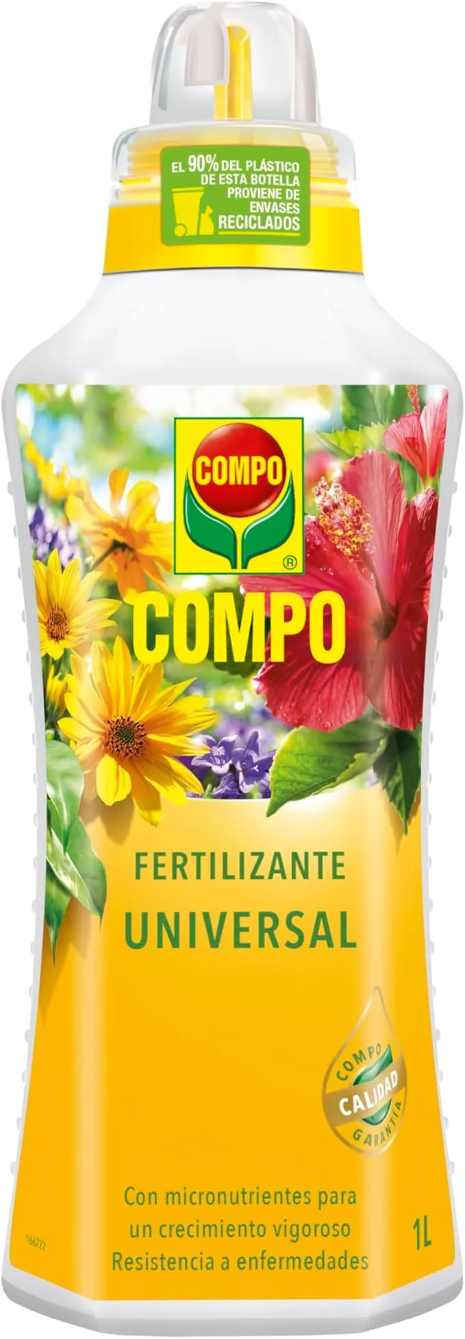 COMPO Fertilizante de calidad para plantas ornamentales de interior o terraza, Fertilizante líquido universal con extra de magnesio, 1000 ml