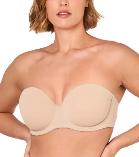 DELIMIRA Sujetador sin Tirantes con Aros Mujer Beige 115E