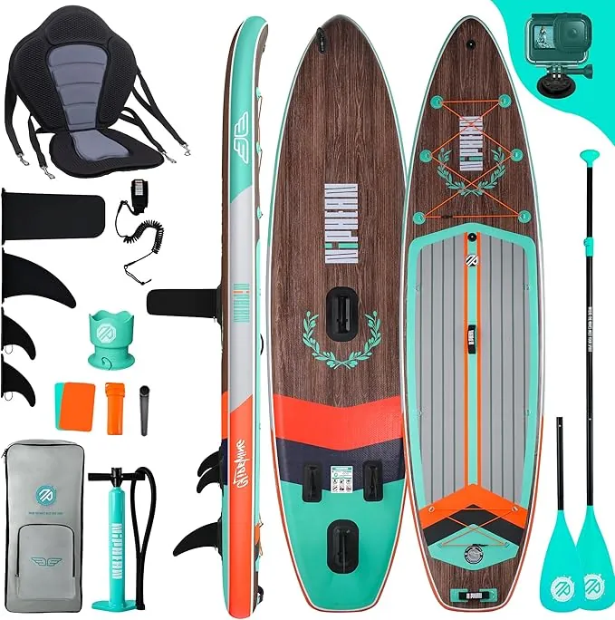Niphean (Extra Grande) Tabla Paddle Surf Hinchable para 2+1 Personas/Familia, Paddle Surf con (Apto para Principiantes) Aleta Equilibrada, Funda Waterproof, Sup Board para Adultos, Regalo
