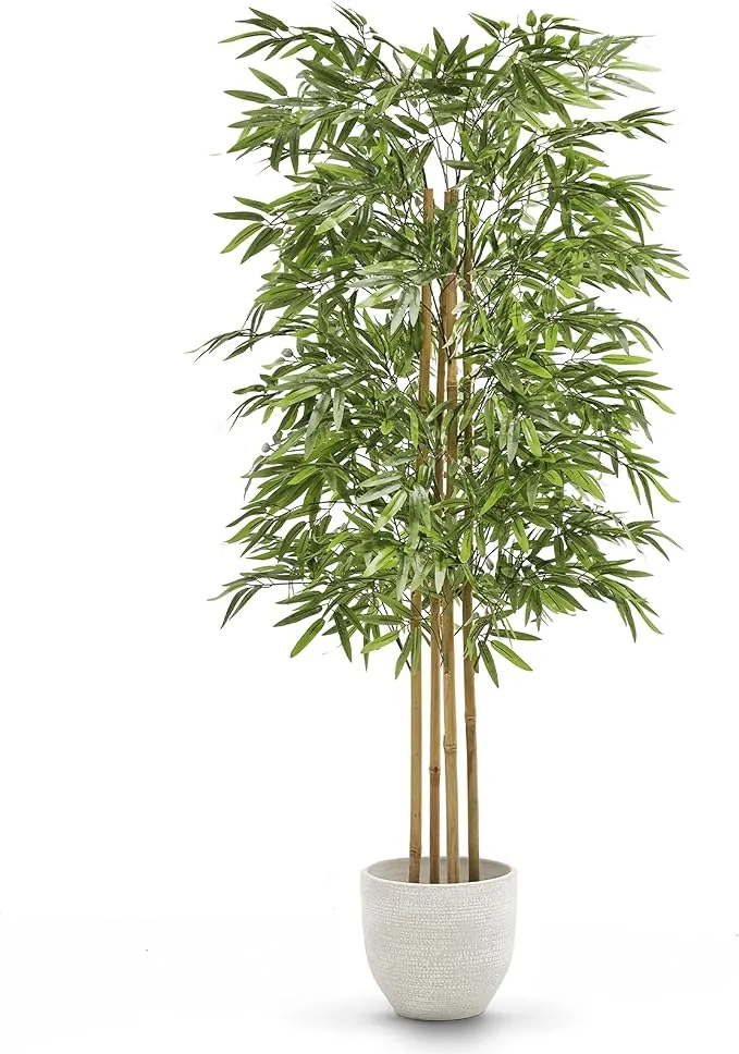 MAIA SHOP Bambú Artificial 150 cm con Cañas Naturales, Planta Artificial Realista de Interior para Decoración de Hogar, Oficina, Hotel o Eventos, Árbol Decorativo Verde