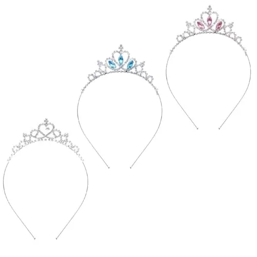3 Diademas De Princesa Corona Tiara Para Niñas Diadema Con Diamantes De Imitación Tiara De Cristal Cabeza Para Mujeres Niñas Boda Fiesta De Graduación Diamante Falso Diamantes Aleación