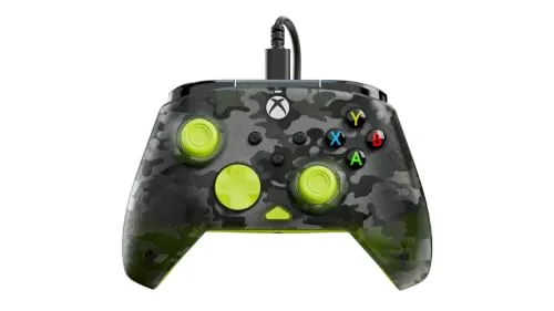 Turtle Beach Rematch Core bedrade gamecontroller, licentie voor XBOX & PC | Ghost Black Camo Yellow, XBOX Series X|S, XBOX One, audiobediening, Hall-effect thumbsticks, trilmotoren, Impulse-triggers