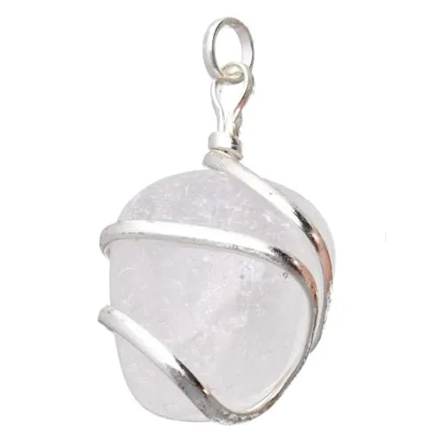 ROCKING GIFTS Colgante Cuarzo Transparente en Espiral, Piedra Natural Cristalino para Meditación, Energía Positiva, Protección, Sanación, Equilibrio y Armonía, Amuleto para Limpieza Energética