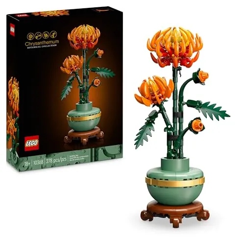 LEGO Botanicals Crisantemo Adorno de Flores Artificiales - Decoración Floral para el Hogar y Oficina - Maqueta para Construir para Adultos de Planta Artificial - Regalo para Mujeres y Hombres 10368