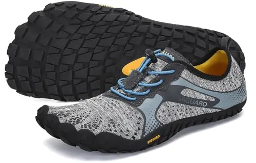 SAGUARO Hombre Mujer Barefoot Zapatillas de Trail Running Minimalistas Zapatillas de Deporte Fitness Zapatos Descalzos para Correr en Montaña Escarpines de Agua, Gris Nube, 43 EU
