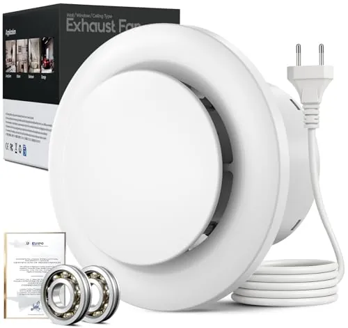 Extractor de Aire 100mm, Ventilador de Baño 130m³/h 12W, Alta Eficiencia ahorro Energético y Silencioso,Ventilador de Tubo, para Baño,Cocina, Aseo,Invernadero,Sótano