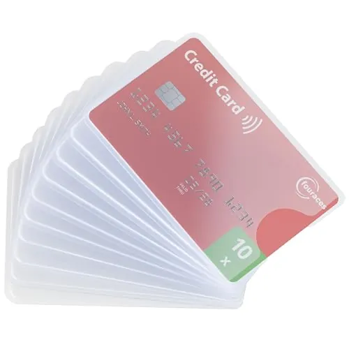 fouraces Fundas para Tarjetas de crédito Trasparente - 10 x custodia Porta Carte plastico - para tarjeteros, Credit Card, tarjetera, portatarjetas, Carta de crédito