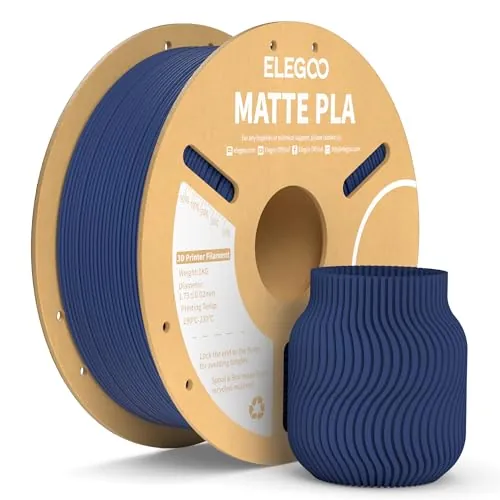 ELEGOO Filamento PLA MATE 1.75 1KG Azul Marino, Filamento para Impresora 3D, Precisión Dimensional +/- 0.02mm, Carrete Filamento 3D,para Mayoría Impresoras 3D